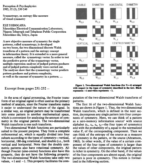 Yodogawa in 1982 on Walsh function symmetry